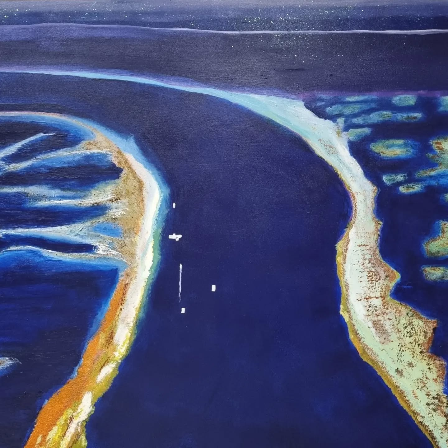 Midnight Passage â€” deep blue seascape painting