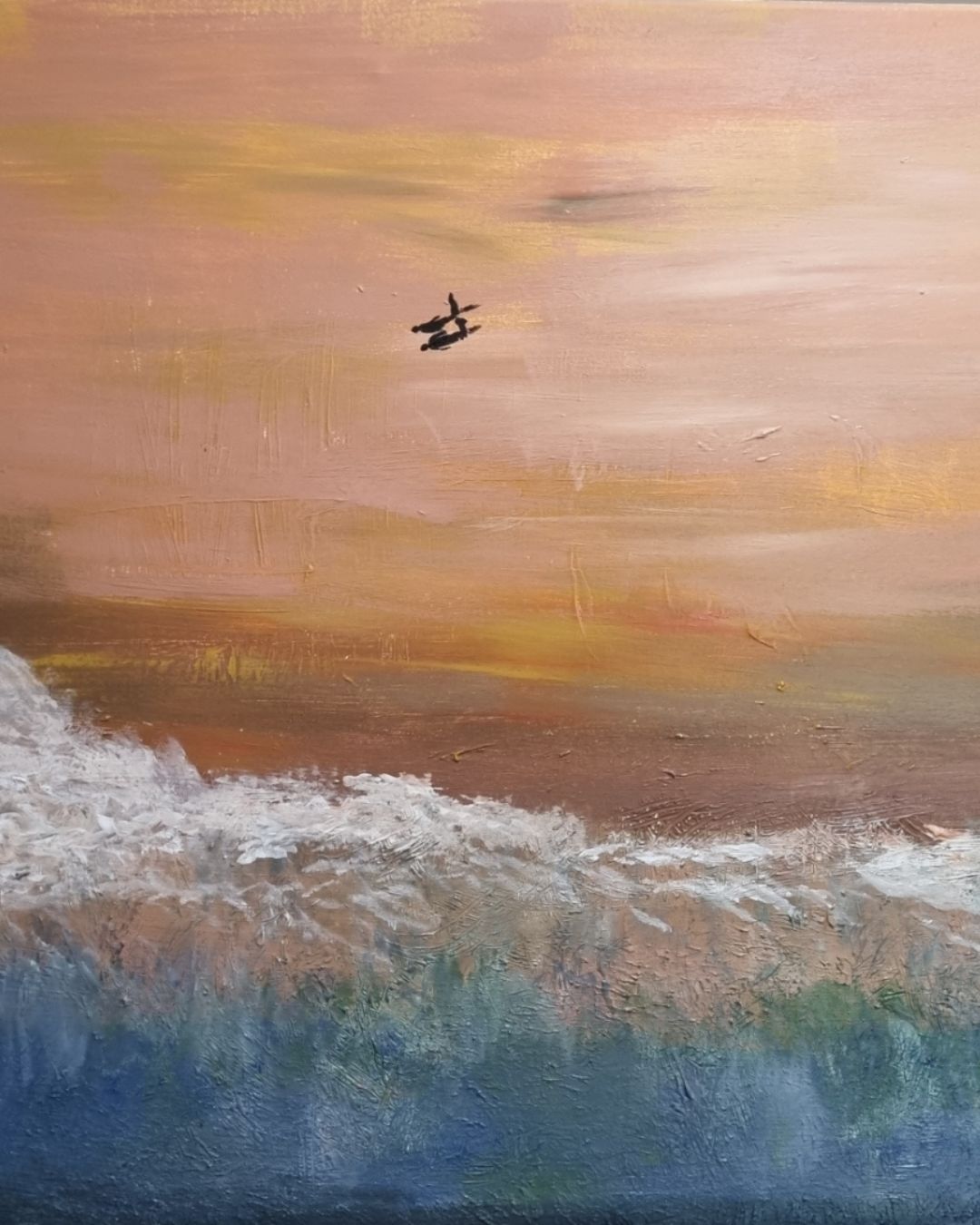 Sunset Shore â€” warm horizon seascape painting
